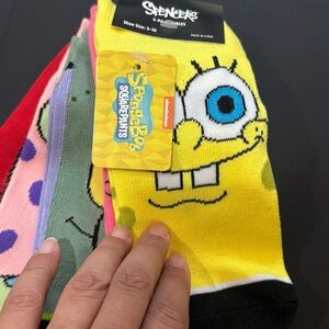 NWT SpongeBob SquarePants Ankle Socks Nickelodeon - 5 pairs